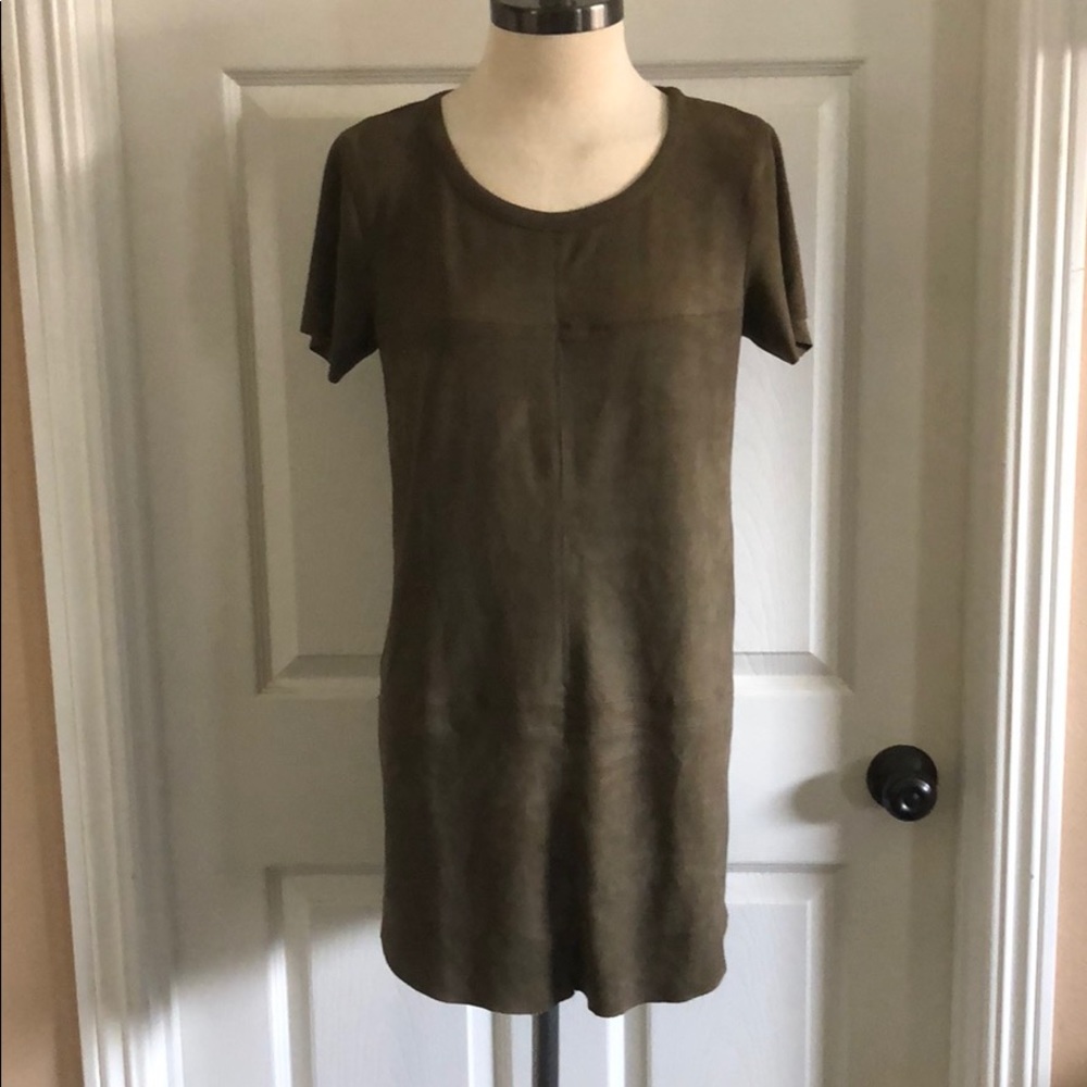 Olive Green Suede Dress